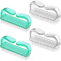 Handle Grip Nail Brush, Hand Fingernail Brush Cleaner Scrubbing Kit Pedicure for Toes and Nails Men Women (4 Pack) (Color-11)