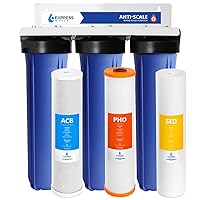 Express Water Whole House Water Filter System, Anti-Scale 3 Stage Water Filtration System - Polyphosphate Sediment Carbon Filters - Protect from Scale & Corrosion, Clean Drinking Water