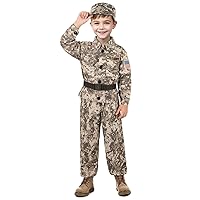 GIFTINBOX Army Costume for Kids, Soldier Military Costumes for Boys, Halloween Costumes for Kids Boys, Army Uniform Age 3-10