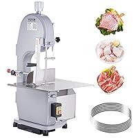 VEVOR Commercial Electric Meat Bandsaw, 1500W Stainless Steel Countertop Bone Sawing Machine, Workbeach 19.3