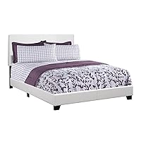 Monarch specialties , Bed, Leather-Look, White, Queen