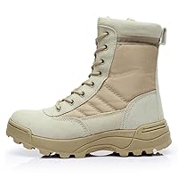 (hueisuko-zi) facecozy Military Boots Genuine Leather Jungle Boots Combat Boots Military Tactical Waterproof Breathable Wear Proof Lightweight Boots Climbing Fishing Work For Long Boots