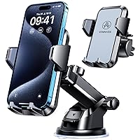 VANMASS 2024 Best Car Phone Mount [Upgraded Solid & Durable] Cell Phone Holder for Dashboard Windshield Vent, Suction Phone Stand Automobile Cradles for iPhone 15 Pro Max 14 13 12 11 SE Samsung S23