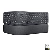 Logitech Ergo K860 Wireless Ergonomic Keyboard with Wrist Rest - Split Keyboard Layout for Windows/Mac, Bluetooth or USB Connectivity (Renewed)