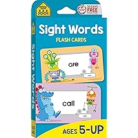 School Zone - Sight Words Flash Cards - Ages 5 and Up, Kindergarten to 1st Grade, Phonics, Beginning Reading, Sight Reading, Early-Reading Words, and More