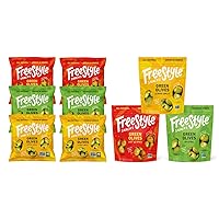 Freestyle Snacks Olive Packs - Variety Pack Bundle - Includes (6) 1.1oz Single Serve Packs + (3) Resealable 4oz Packs of Fresh Pitted Green Olives, Jumbo-Sized, Grown in Greece, All Natural & Vegan