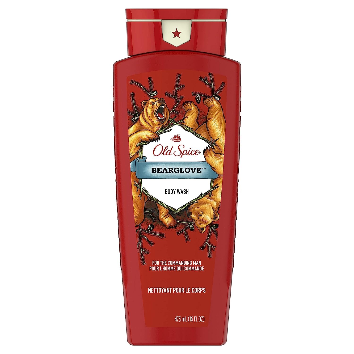 Old Spice Wild Bearglove Scent Body Wash for Men, Red 16 Oz, Packaging may vary Red