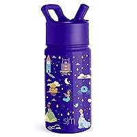Disney Princesses Kids Water Bottle with Straw Lid | Reusable Insulated Stainless Steel Cup for Girls, School | Summit Collection | 14oz, Princess Dreams