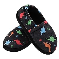 MIXIN Boys Slippers Indoor House Slippers Bedroom Dinosaur Soft Warm Boys House Shoes with Memory Foam