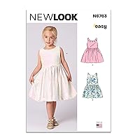 New Look Easy Children's Sleeveless Dress Sewing Pattern Kit, Design Code N6763, Sizes 3-4-5-6-7-8, Multicolor