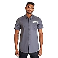 Marvel Men's Punisher One Man Army Button Up Work Shirt, Charcoal, Large
