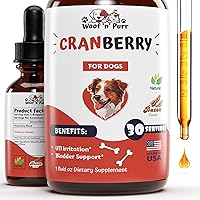 Cranberry Supplement for Dogs - Dog UTI Treatment - Dog Cranberry Supplement - Cranberry for Dogs - Dog UTI Cranberry - Dog UTI - UTI Treatment for Dogs - UTI Dogs - 1 fl oz - Bacon Flavor