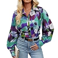Women's Christmas Blouses Fashion Cardigan Long Sleeve Single Breasted Casual Printed Shirts Blouses, S-XL