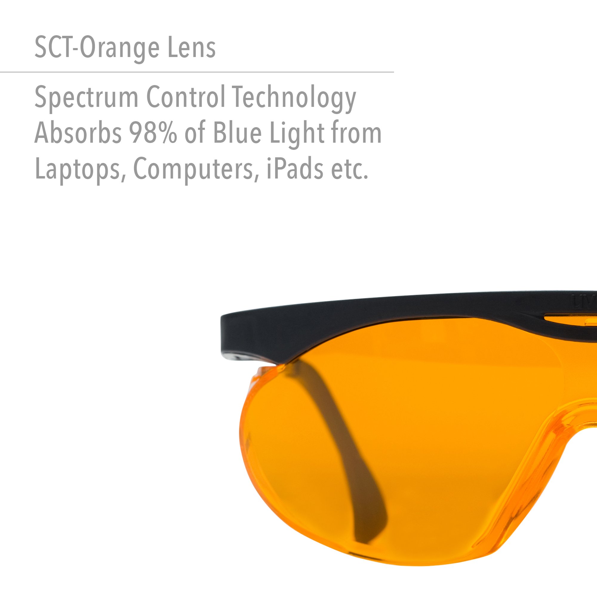 Uvex Skyper Blue Light Blocking Computer Glasses with SCT-Orange Lens (S1933X)