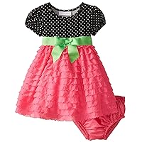 Bonnie Baby Baby-Girls Newborn Pink Dress with Eyelash Skirt
