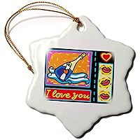 i Love You Collage Wine Lips Heart - Ornaments (orn-175809-1)