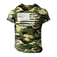 Men's American Flag Printed T Shirt Summer Short Sleeve Muscle Slim Fit Patriotic Tees Casual Athletic T-Shirts