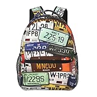 License Plate Print Laptop Backpack Stylish Bookbag College Daypack Travel Business Work Bag For Men Women