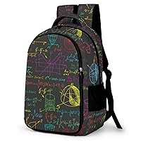 Math Science on The Black Chalkboard Laptop Backpack Durable Computer Shoulder Bag Business Work Bag Camping Travel Daypack