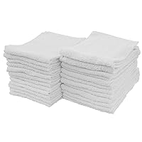 S&T INC. Multipurpose Cotton Terry Cleaning Towels for Home, Car, Automotive, and Garage Cleaning Supplies, 14 Inch x 17 Inch, White, 24 Pack