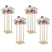 Vincidern 4Pcs Wedding Centerpiece Flower Stand for Table, 23.6 in Gold Flower Vases for Wedding Table Decorations Events, Paty Display Stand Metal