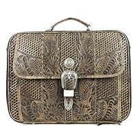 Leather -Large Shopper Tote Bag -Purse Holder Bundle (Charcoal Brown- Laptop Briefcase)