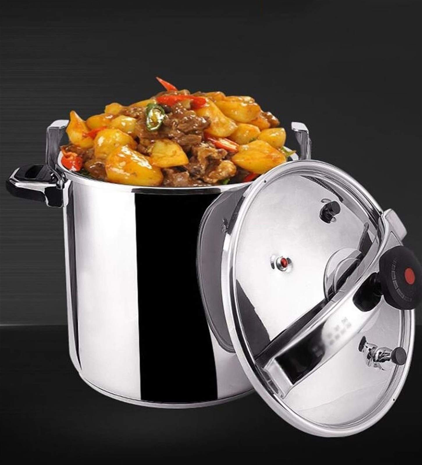 Large Capacity Commercial Stainless Steel Pressure Cooker, Outdoor Explosion-proof Gas Pressure Cooker Slow Cook Pot, High Pressure Cooker No Pick ...