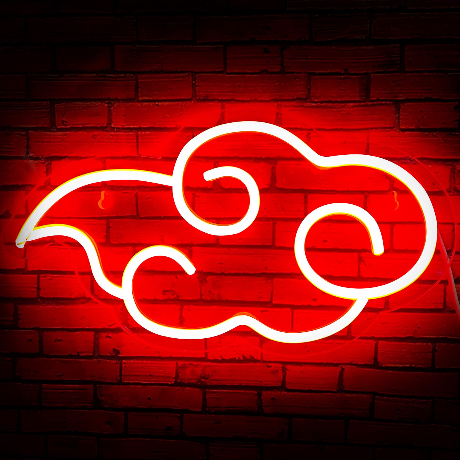 eoxuefo Anime LED Cloud Neon Sign - Dimmable Red Gaming Neon Light Signs  13.6x8.6 Inch, USB Powered Neon Signs for Bedroom Teen Game Ro