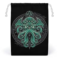 Cthulhu Canvas Drawstring Bags Reusable Storage Bag Gifts Jewelry Pouch Organizer for Travel Home