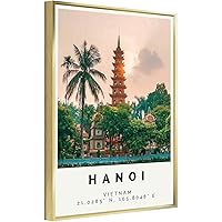 Hanoi Poster Colorful Print, Hanoi Wall Art, Hanoi Photo Decor, Hanoi Gift Travel Print,Vietnam,City Poster, Canvas Art Poster And Wall Art Picture Print Modern Family Bedroom Decor Posters 12x16inch(