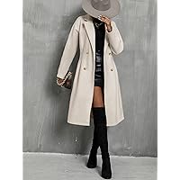 Jackets for Women - Plicated Detail Batwing Sleeve Overcoat (Color : Apricot, Size : X-Small)