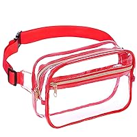 Clear Fanny Pack Belt Bag Clear Fanny Bag Stadium Approved for Women Men Waterproof Clear Waist Bag With Adjustable Strap for Hiking Running Party Concerts