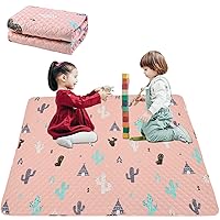 Portable Baby Play Mat Machine Washable, Foldable Crawling Mat for Floor 43x43” Baby Playpen Mat, Soft Non Slip Non-Toxic Playmats for Infants, Kids Tent Mat Square