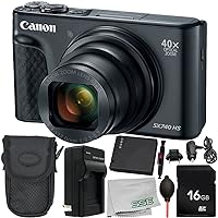 Canon PowerShot SX740 HS Digital Camera (Black) 9PC Bundle - Includes Replacement Battery + AC/DC Rapid Home & Travel Charger + MORE