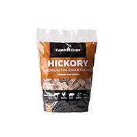 Camp Chef Premium Hardwood Chips - Wood Chips for Smoking & Outdoor Grilling - Compatible with Pellet Grills, Smokers & Barbecues - Made in The USA - Hickory, 192 cu in