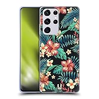Head Case Designs Bloom Tropical Prints Soft Gel Case and Matching Wallpaper Compatible with Samsung Galaxy S21 Ultra 5G