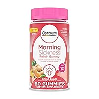 Morning Sickness Relief Gummies, Citrus Ginger Flavor - 60 Count, Up to 60 Day Supply