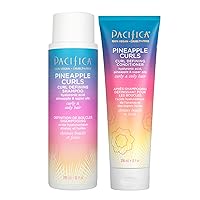 Beauty Pineapple Hyaluronic Acid Shampoo & Conditioner Set for Curly Hair, Vegan & Cruelty Free, 2 Piece