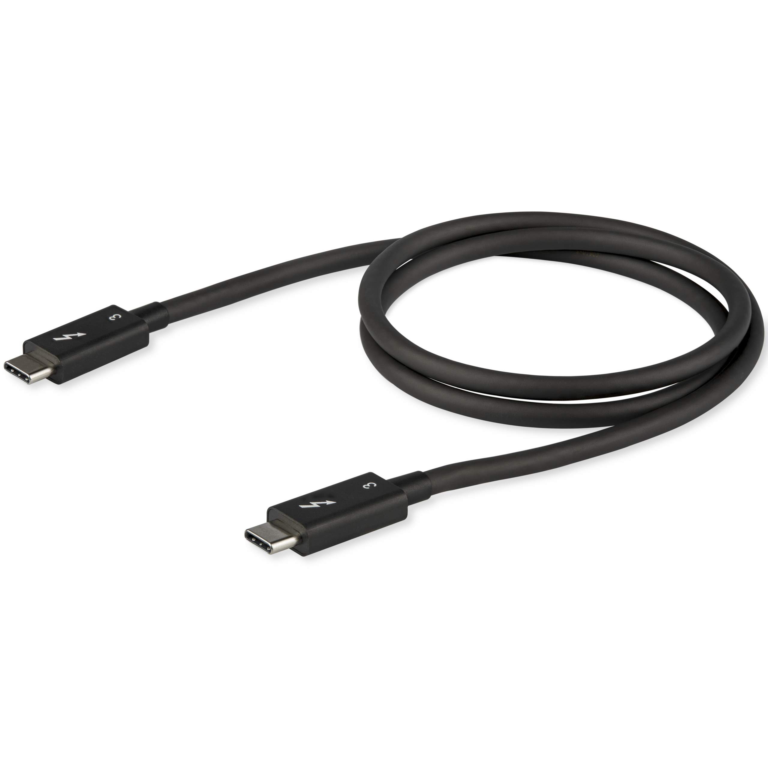 StarTech.com 2.6ft (80cm) Passive Thunderbolt 3 Cable, 40Gbps, 100W PD, 4K/5K Video, Thunderbolt Cable, Compatible with USB4/DP Alt Mode, Thunderbolt 4, USB 3.2/Type-C (TBLT34MM80CM)