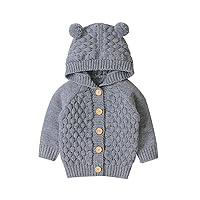 Toddler Girl Boots Sweater Girl Knit Infant Jacket Coat Hooded Baby Warm Outwear Boy Kids Hooded Sweatshirt Zipper