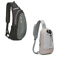 G4Free Sling Bags Men Women Shoulder Backpack Lightweight Crossbody Backpack for Travel Sports Running Hiking (Black+Grey)
