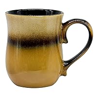 Large Ceramic Coffee mugs, 20 oz Big Tea Cups, Handmade Pottery Mug, Large Handle Coffee Mug for Office and Home, Microwave and Diahwasher Safe. (Walnut)
