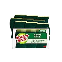 Scotch-Brite Heavy Duty Scrub Sponges, Sponges for Cleaning Kitchen and Household, Heavy Duty Sponges Safe for Non-Coated Cookware, 9 Scrubbing Sponges