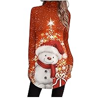 Christmas Shirts For Women Trendy Oversized Sweatshirt Turtleneck Long Sleeve Tunic Tops Work Winter Clothes