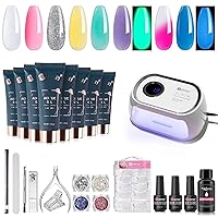 Mobray Poly Nail Gel Kit 8 Colors with Nail Lamp