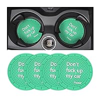 8sanlione Car Cup Coaster, 4Pcs 2.75 Inch Auto Cup Holder Insert Coasters, Anti-Slip Waterproof Embedded Drink Mat, Automotive Interior Accessories for Men and Women (D Light Green/4PCS)