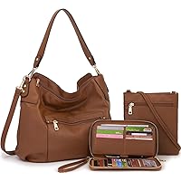 Idesort Large Shoulder Bag, Women's Handbags and Purses, Shoulder and Hobo Bags for Women, Tote Satchel, 3 Pcs/Set