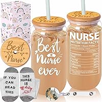 Nurse Gifts For Women Nurse Appreciation Gift Set, Nurse Graduation, Nursing School, Nurse Christmas Gifts - Best Nurse Ever Mug 16Oz Can Glass