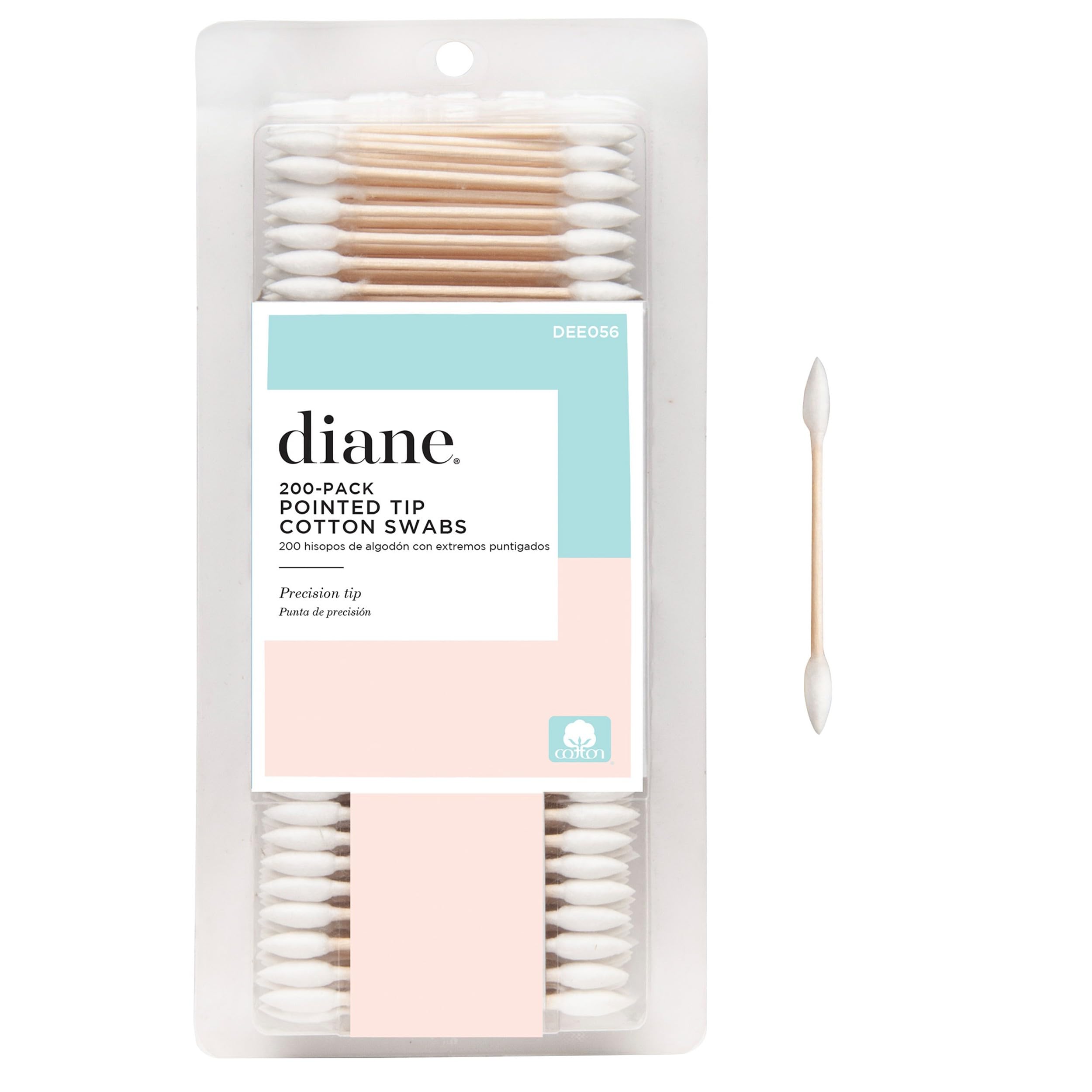 Diane Pointed Tip Cotton Swabs, 200 ct. 1-Pack - Super Soft for Sensitive Skin, Gentle on Face, Makeup and Beauty Applicator, Nail Polish Touch Up and Nail Design for Beauty, Personal Care, Crafts