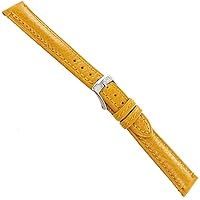 16mm Milano Mustard Yellow Genuine Deer Italian Leather Soft Padded Mens Watch Band